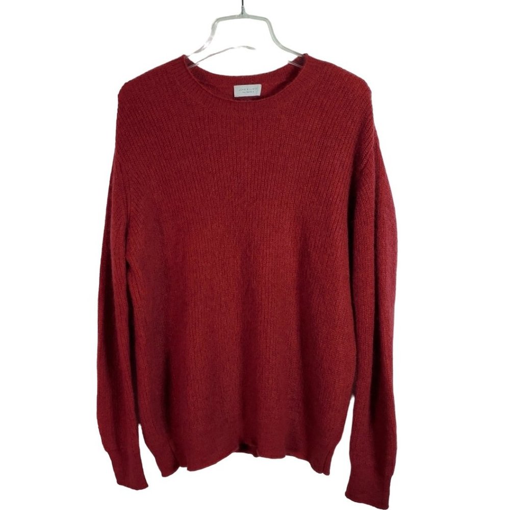 John Elliott Mens Mohair Wool Blend Red Sweater 1 Small Crewneck Long Sleeve‎